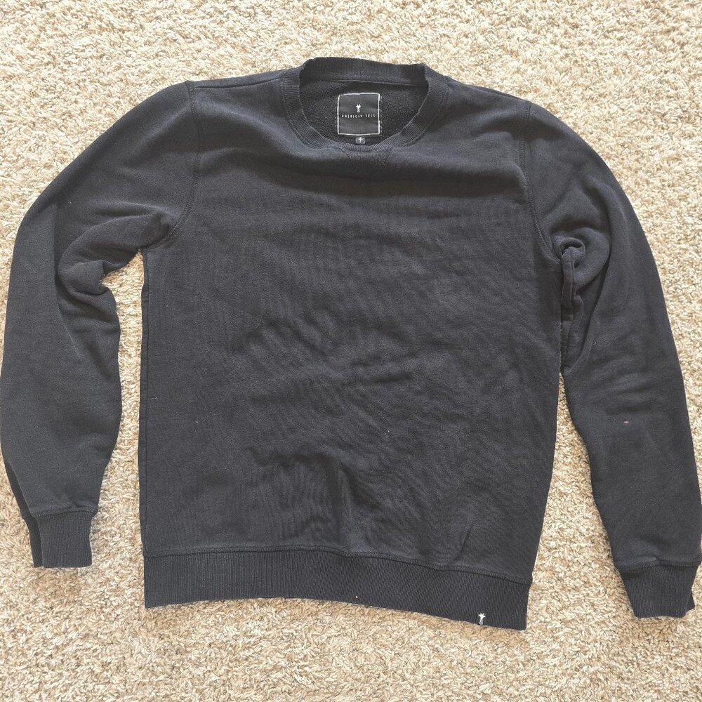 American Tall Black Crew Neck Sweater MT Medium Tall